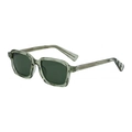 Lunettes de soleil carrées tendance avec monture en acétate vert clair translucide - Monture Vert Transparent Verres Verts G15