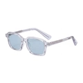 Lunettes de soleil carrées tendance avec monture transparente et verres bleu clair chic - Monture Blanc Transparent Verres Bleu Clair