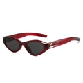 Occhiali da sole cat-eye retrò con montatura rosso scuro e lenti grigie da donna - Montatura Rosso Vino / Lenti Grigie