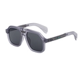 Gafas de sol de aviador polarizadas para hombre con montura gris humo y lentes oscuros - Marco Gris Transparente Mate Lentes Grises (C8)