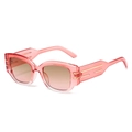 Gafas de sol ojo de gato rosas con patillas doradas y lentes de color marrón degradado - Régulier / Montura Rosa Lentes Marrón Rosa