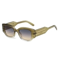 Gafas de sol vintage verde oliva de gran tamaño con lentes degradadas y detalles dorados - Régulier / Marco Floral Verde Lentes Gris Té