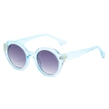Fashionable round sunglasses with light blue transparent frames and purple gradient lenses - Regular / Standard (Incl. 13% Tax) Blue Frame / Double Grey Lenses