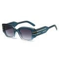 Fashionable round sunglasses with dark blue gradient frames and gold metal accents - Regular / Standard (Incl. 13% Tax) Blue Frame / Double Grey Lenses