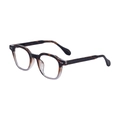 Retro small frame polarized sunglasses with tortoiseshell and clear patchwork finish - Tortoise to Transparent Splicing to Green