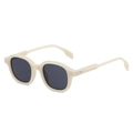 Lunettes de soleil rétro rondes avec monture blanc crème et verres gris foncé - Standard / Monture crème standard avec verres gris