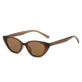 Vintage amber cat eye polarized sunglasses with translucent tortoise resin frame - Regular / Regular (Inc. 13% VAT) Dark Tea Frame with Tea Lenses