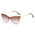Occhiali da sole cat eye con lenti sfumate marrone-rosa e montatura marrone scuro - Montatura Tè Rosa Lenti Tè Rosa
