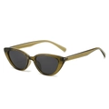 Translucent olive green cat-eye sunglasses with dark grey polarized lenses for women - Regular / Standard (Inc. 13% Tax) Olive Green Frame Grey Lenses