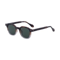 Retro square sunglasses with dark tortoise gradient frames and dark green lenses - Tortoiseshell Clear