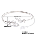 Elegante bracciale a foglia di salice argento con zirconi marquise per donna - Diamante Bianco K Bianco