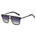 Modern square pilot sunglasses with tortoiseshell accents and grey gradient lenses - Regular / Leopard Frame Gradient Grey Lens