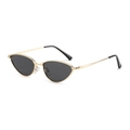 Occhiali da sole cat eye in metallo con strass e lenti scure da donna alla moda - Montatura Oro Lenti Grigie