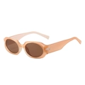 Retro small oval sunglasses with light orange translucent frames and brown lenses - Regular / Standard (Incl. 13% Tax) Champagne Frame / Tea Lenses