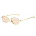 Vintage oval sunglasses with gold metal frame and light amber lenses for a retro look - Regular / Gold Frame Champagne Lens