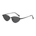 Occhiali da sole cat eye in metallo nero con lenti scure e montatura sottile minimal - Montatura Nera Lenti Grigio Nero