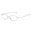 Minimalist silver metal oval glasses with slim frames and adjustable nose pads - Regular / Silver Frame White to Grey Photochromic Lens