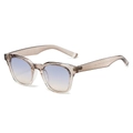 Chic square TR90 sunglasses with champagne frame and blue gradient lenses - Regular / Standard (Incl. 13% VAT) Grey Frame Blue Amber Lenses