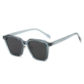 Retro TR90 polarized sunglasses in transparent grey-blue frame with dark grey lenses - Blue Frame Grey Lens