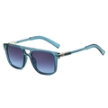 Lunettes de soleil pilote à monture bleue transparente et verres dégradés violet-bleu - Standard / Monture bleue et verres gris-bleu
