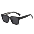 Classic black square polarized sunglasses for men with thick frames and dark lenses - Black Frame Grey Lens