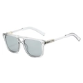 Lunettes de soleil aviateur carrées avec monture transparente et verres gris - Standard / Monture gris transparent avec verres gris clair