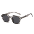 Chic translucent gray square sunglasses with dark anti-UV lenses for men and women - Champagne Frame Grey Lens