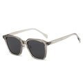 TR90 polarized sunglasses in transparent grey frame with dark grey lenses - Champagne Frame Grey Lens