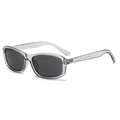 Square grey transparent sunglasses with dark grey polarized lenses for women - Regular / Standard (Incl. 13% VAT) Transparent Grey Frame & Grey Lenses
