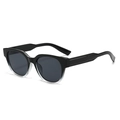 Retro-Polygon-Sonnenbrille mit schwarz-transparentem Farbverlauf und dunklen Gläsern - Farbverlauf Schwarz Rahmen Schwarz Graue Gläser