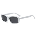 Retro square white frame sunglasses with dark lenses for fashion outdoor sun protection - Regular / Standard (Incl. 13% VAT Invoice) White Frame Full Gray Lenses