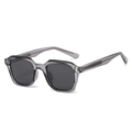 Modern transparent grey sunglasses with dark UV protection lenses and square frame - Translucent Grey Frame Grey Lens