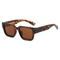 Lunettes de soleil polarisées carrées en écaille avec des verres marron - Standard / Régulier (TVA 13 % incluse) monture léopard avec verres thé