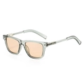 Occhiali da sole rettangolari moderni con montatura grigia e lenti color arancione - Standard / Regolare (incl. 13% IVA) montatura grigio trasparente lenti champagne