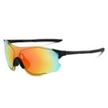 Outdoor sports cycling sunglasses with orange gradient mirror lens and black frame - Black Frame Red Mirror