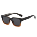 Square polarized sunglasses featuring black and amber gradient frames with dark gray lenses - Regular / Regular (Incl. 13% VAT) Black & Brown Two-Tone Frame Grey Lenses