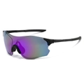 Outdoor cycling sports sunglasses with blue-purple gradient lenses and black matte frame - Black Frame Purple Coating