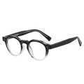 Gafas redondas clásicas degradadas con filtro de luz azul y detalles metálicos - Marco Degradado Negro