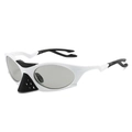 Lunettes de soleil cyclisme blanches polarisées avec monture futuriste et protège-nez noir - Blanc
