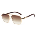 Lunettes de soleil pilote classiques avec monture dorée et verres dégradés marron - Monture Dorée Verres Ambrés Dégradés