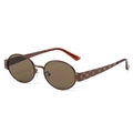 Lunettes de soleil ovales vintage avec monture en bronze et branches fleuries - Monture Thé Verres Thé