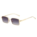 Minimalist square metal frame sunglasses with gray gradient lenses and golden finish - Gold Frame Gradient Gray Lens