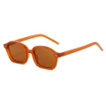 Lunettes de soleil rétro en PC avec monture ambre et verres bruns à détails de rivets - Monture Orange Verres Thé