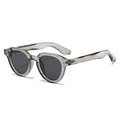 Fashion round sunglasses with transparent grey frame and dark grey lenses for women - Regular / Standard (Incl. 13% VAT) Transparent Grey Frame & Grey Lenses