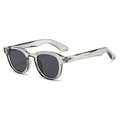 Classic round sunglasses in translucent grey frame with dark grey polarized lenses - Regular / Light Grey Frame Grey Lens