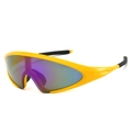 Outdoor cycling sunglasses with yellow frame and purple polarized wrap lens - Regular / Regular (Incl. 13% VAT) Regular (Incl. 13% VAT) Yellow Frame, Purple Lenses