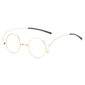 Vintage gold metal round frame sunglasses for 1960s hippie costume accessories - Gold Frame White Lens