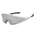 Silver-grey Y2K style wrap-around sports sunglasses with grey mono-shield lens - Regular / Regular (Incl. 13% VAT) Regular (Incl. 13% VAT) Silver Frame, Silver Mirror Lenses