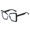 Occhiali a farfalla cat-eye alla moda con design a contrasto bianco e nero - Giunzione Nero e Bianco Lente Chiara
