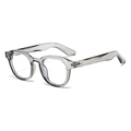 Classic retro round glasses frame in transparent grey with rivet details - Regular / Transparent Grey Frame Clear Lens